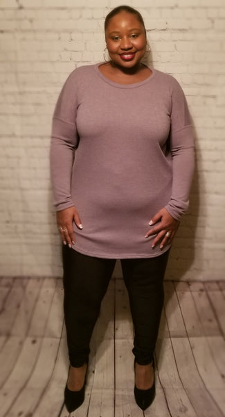 Purple Bean Sweater Tunic Dress