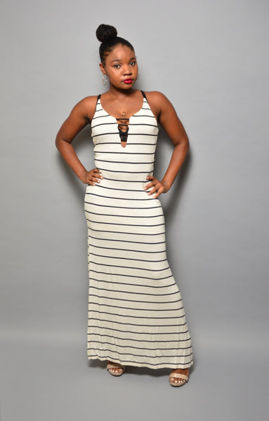 Slit Stripe Dress