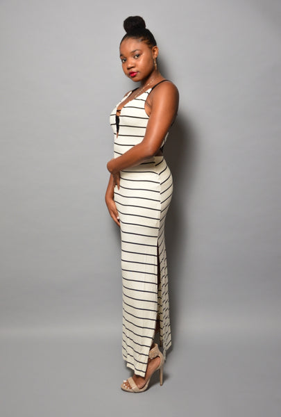 Slit Stripe Dress