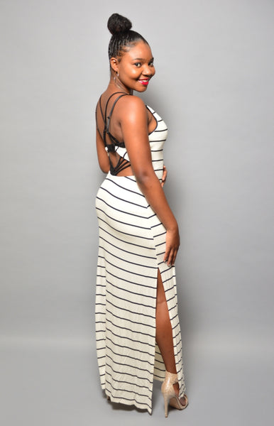 Slit Stripe Dress