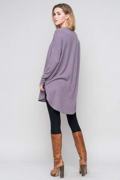 Purple Bean Sweater Tunic Dress