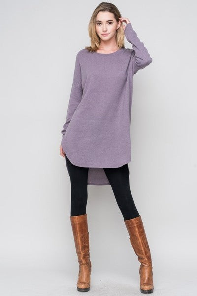 Purple Bean Sweater Tunic Dress