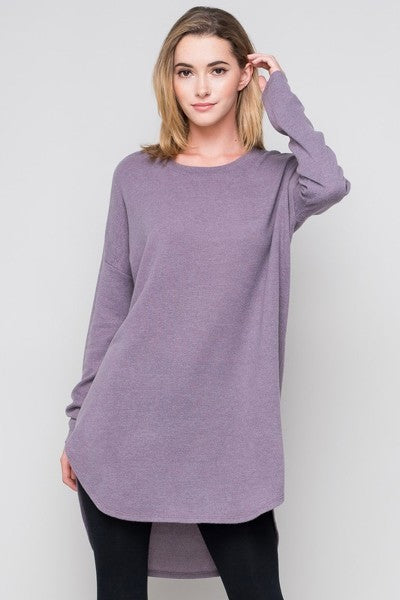 Purple Bean Sweater Tunic Dress