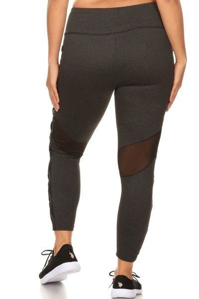 Plus- Charcoal High Waist Sport Leggings